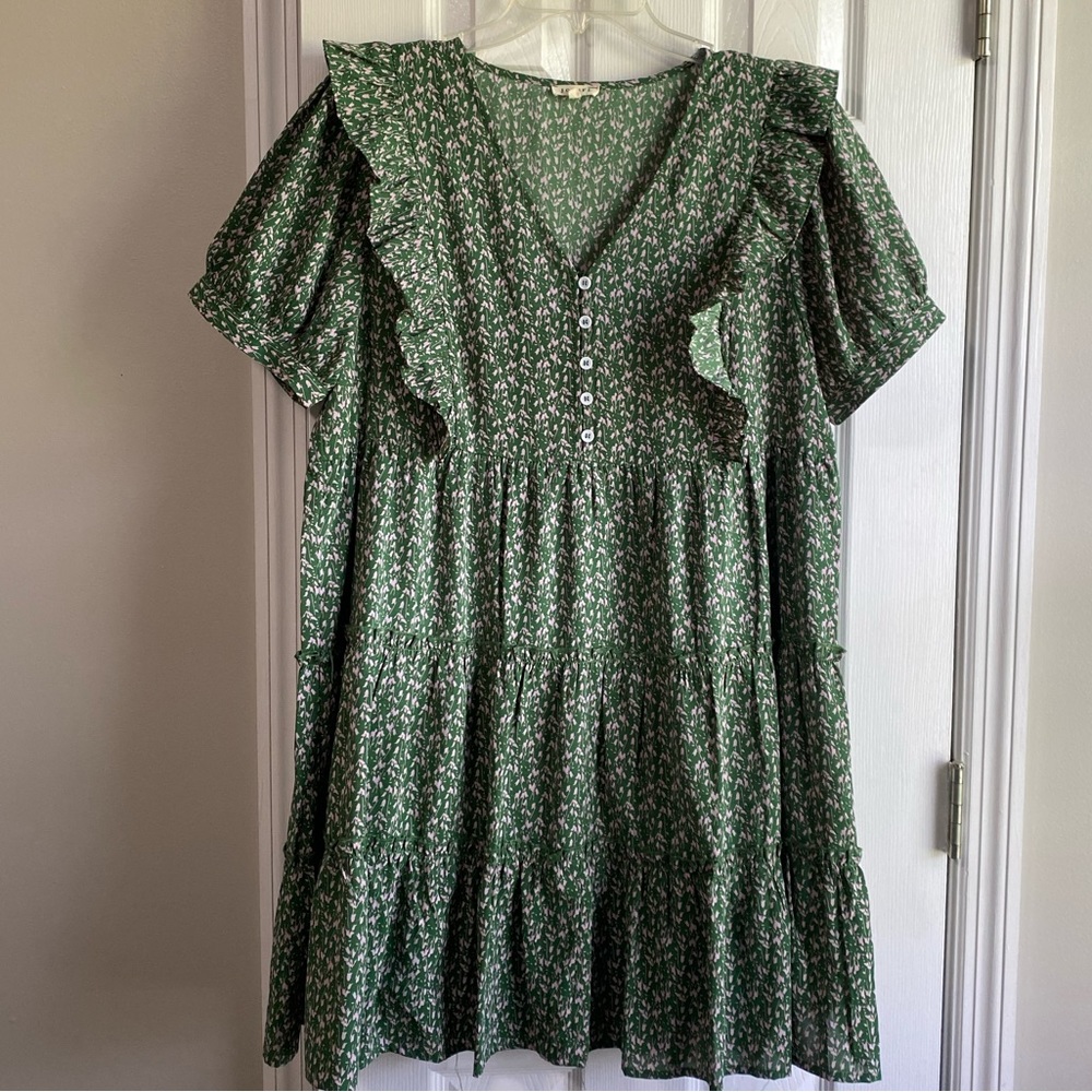 Jodifl Green Floral Dress